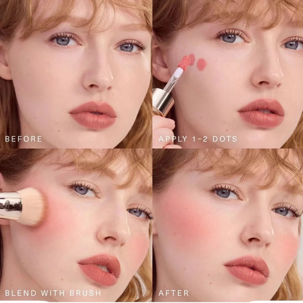 NEW Rare Beauty Soft Pinch Liquid Blush Dewy Finish in Happy Cool Pink Color